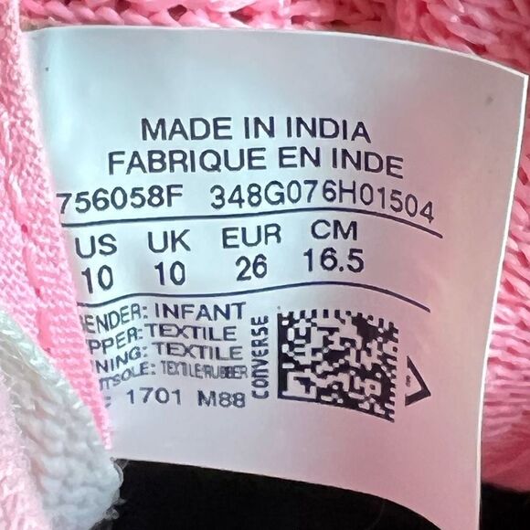 Toddler Girls CONVERSE Chuck Taylor All Star Double Tongue Ox Sneakers / Size 10 - Picture 8 of 11